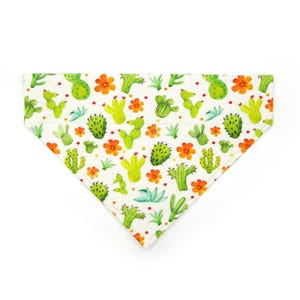 Cactus Cat Bandana - &quot;Desert Dreams&quot; - Southwestern Desert Bandana for Cat + Small Dog / Saguaro, Southwest,Plants / Slide-on-Collar Bandana