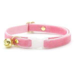 Cat Collar - &quot;Velvet - Ballet Pink&quot; - Pink Cat Collar / Breakaway or Non-Breakaway / Wedding, Baby, Birthday Cat / Cat, Kitten + Small Dog