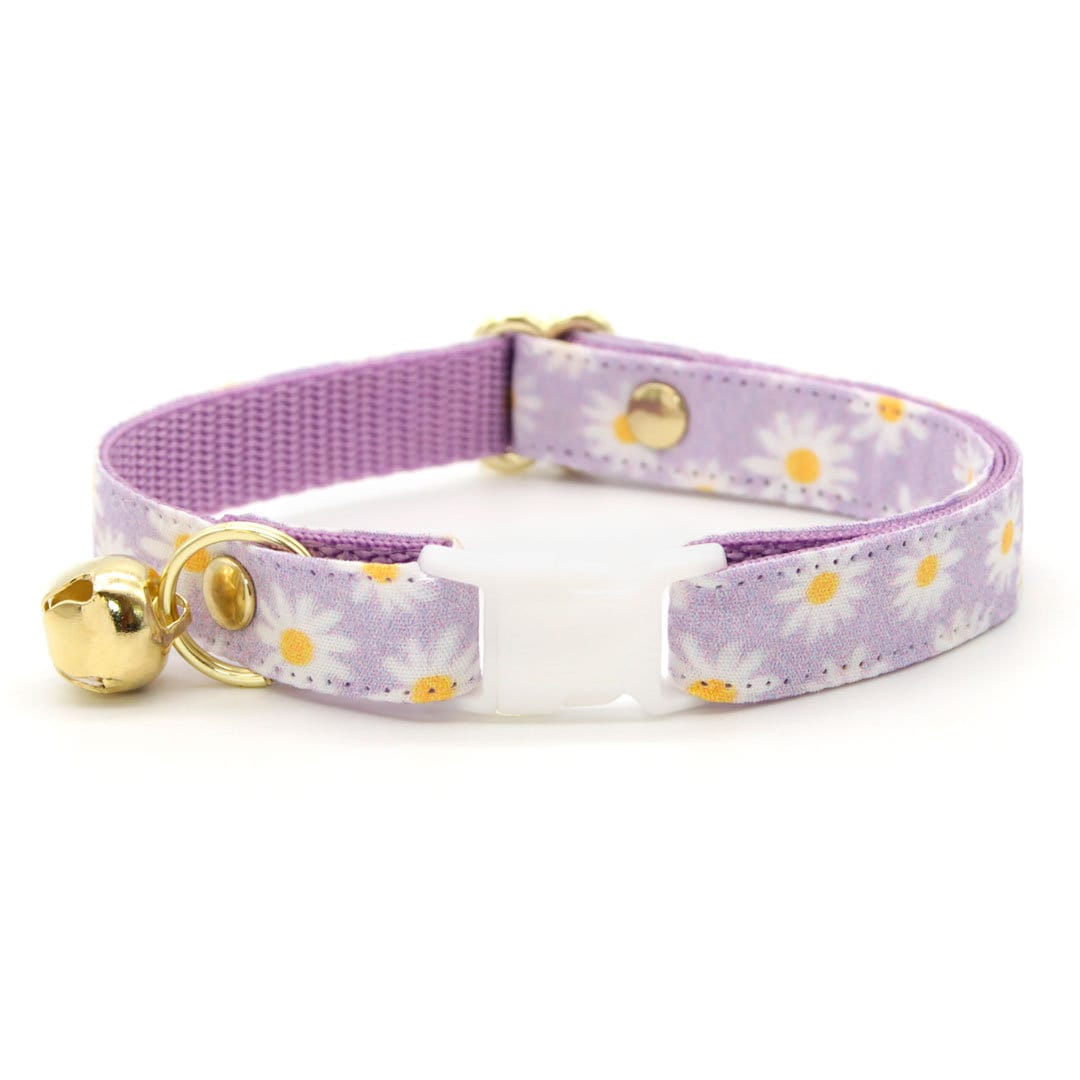 Cat Collar daisies Purple Floral Cat Collar / Daisy, Easter, Spring