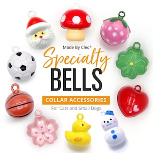 Cat Bell - SPECIALTY - Pet Collar Bells / Cat Collar Bell / Dog Bell / Extra LOUD Jingle Bell / Fruit, Flower, Animals, Mushroom, Holiday