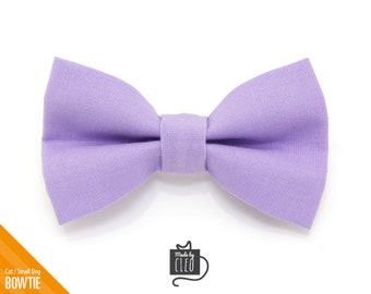 Cat Bow Tie - "Color Collection - Lavender" - Light Purple Cat Collar Bow Tie / Kitten Bow Tie / Small Dog Bowtie / Removable (One Size)