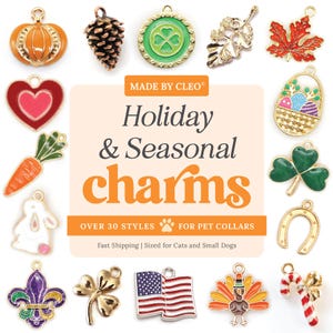 Katzen-Anhänger - "Holiday & Seasonal" - St. Patricks Day, Kleeblatt, Osterhase, Valentinstag, 4.Juli, USA Flagge, Kürbis, Weihnachten