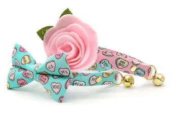 Valentinstags-Hundehalsband Mit Rosa Herz-Fliege – Verstellbar Mit Metallschnalle Für Hunde & Katzen