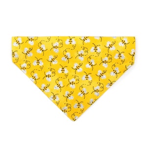 Cat Bandana - "Show Me The Honey" - Yellow Bee Bandana for Cat + Small Dog / Spring, Summer, Bee Lover, Bumblebee, Garden / Slide-on Bandana