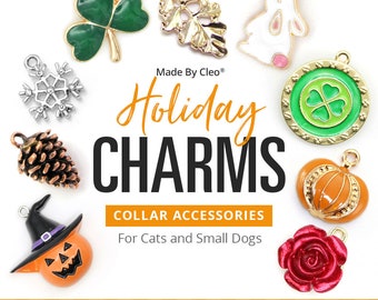 Katzenhalsband Anhänger / Haustier Anhänger / Hundehalsband Anhänger - "Holiday Charm Series" - Haustierhalsband Accessoire (St. Patrick's Day, Halloween, Weihnachten...)