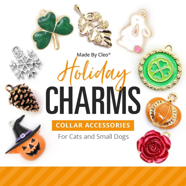 Cat Collar Charm / Pet Charm / Dog Collar Charm - "Holiday Charm Series" - Pet Collar Accessory (St. Patrick's Day, Halloween, Christmas...)