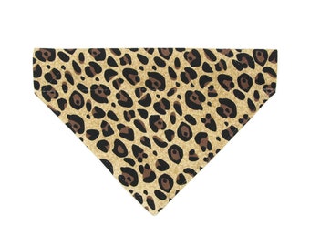 "Katzen Bandana - ""Safari"" - Leopard Animal Print Bandana für Katze + kleiner Hund / Gepard, braun, exotische Katze / Bandana zum Schieben / Over-the-Collar