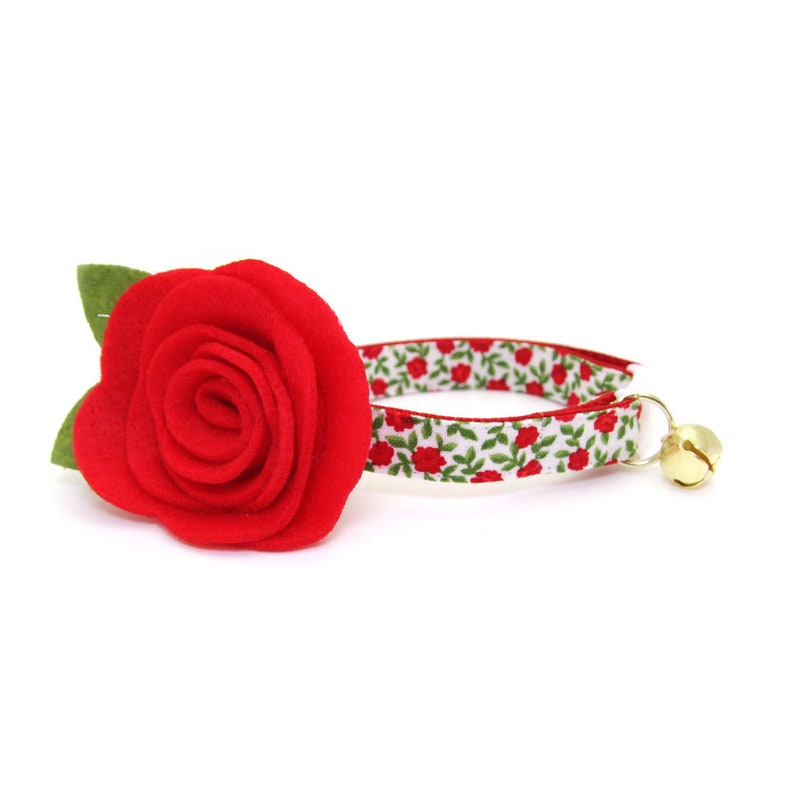 Cat Collar antique Rose Red Mini Roses Cat Etsy