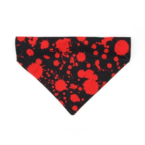 Halloween Pet Bandana - &quot;Dracula&quot; - Blood Spatter Bandana for Cat + Small Dog / Goth / Dexter / Slide-on Cat Bandana / Over-the-Collar