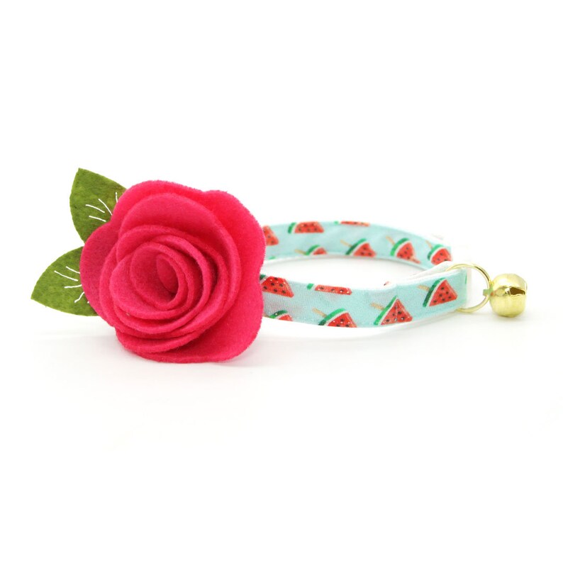 Fruit Cat Collar Watermelon Pops Mint Fruit Cat Collar Breakaway or Non-Breakaway / Tropical / Summer / Cat, Kitten & Small Dog Sizes image 4