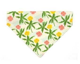 Bandana Tropical para Gatos - "Paraíso das Palmeiras" - Bandana Havaiana de Verão para Gatos e Cães de Pequeno Porte / Praia, Palmeiras / Bandana de Encaixe / Para Colocar Sobre a Coleira