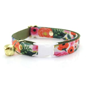 Rifle Paper Co® Cat Collar - "Garden Party" - Floral Cat Collar (Breakaway or Non-Breakaway) / Spring + Summer / Cat, Kitten, Small Dog Size