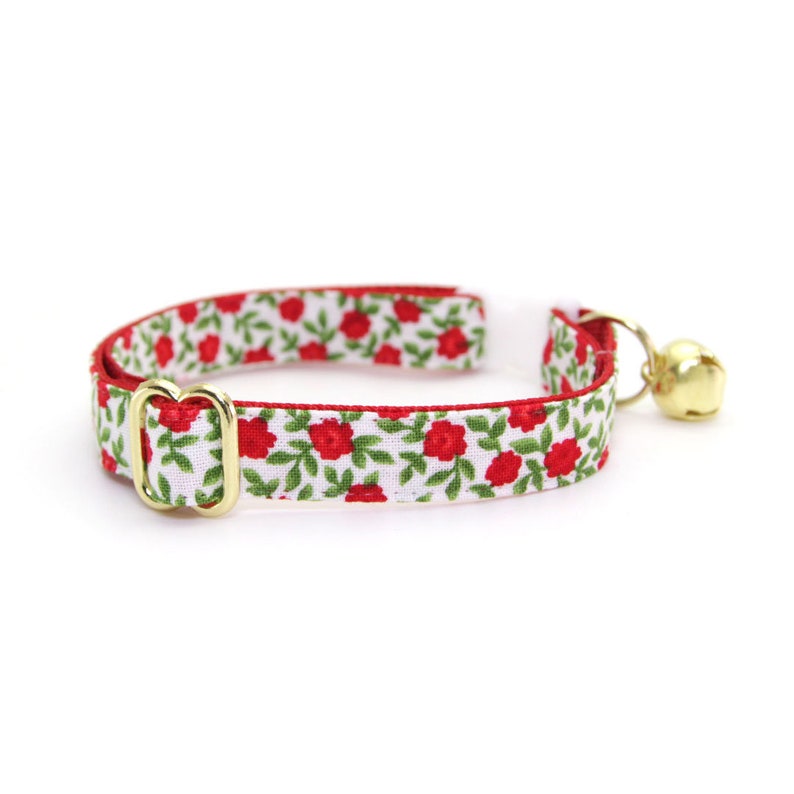 Cat Collar antique Rose Red Mini Roses Cat Etsy