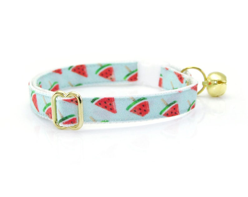 Fruit Cat Collar Watermelon Pops Mint Fruit Cat Collar Breakaway or Non-Breakaway / Tropical / Summer / Cat, Kitten & Small Dog Sizes image 2