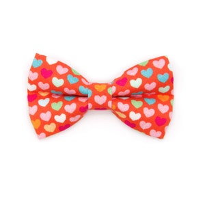 Cat Bow Tie - "Modern Love" - Heart Valentine's Day Bow Tie for Cat Collar / Valentine Cat Gift / Cat, Kitten, Small Dog Bowtie