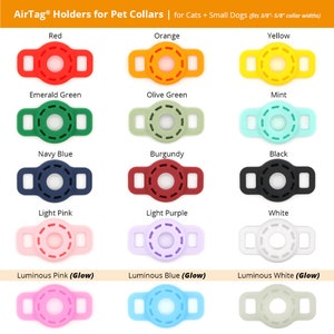 AirTag Holder for Cat Collar 15 Color Options Smallest Holder for Cats Small Dogs / GPS Tracker Cat Collar / Pet Tracking Accessory image 2