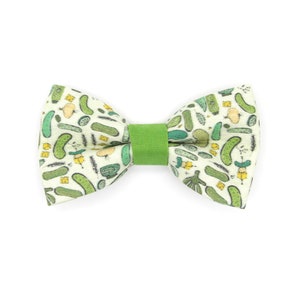 Bow Tie Cat Collar Set Kind of a Big Dill Green Pickle Cat Collar w/ Matching Bowtie / Cucumber, Food / Cat, Kitten, Small Dog Sizes image 3