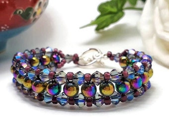 Rainbow Hematite Tennis Bracelet