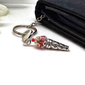 Pink Ice Cream Keychain | Cute Bag Charm for Purse or Backpack | Fun Gift for Her