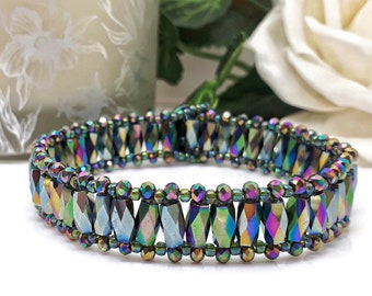 Crystal Rainbow Barrel Bracelet