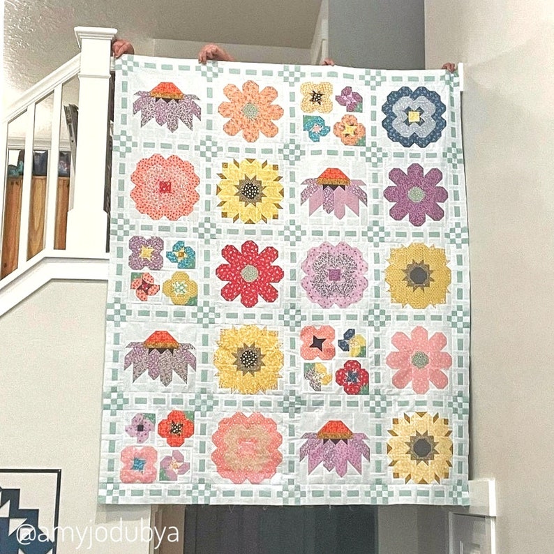 Wildflower Seeds Patchwork Floral Quilt Pattern by Kelli Etsy