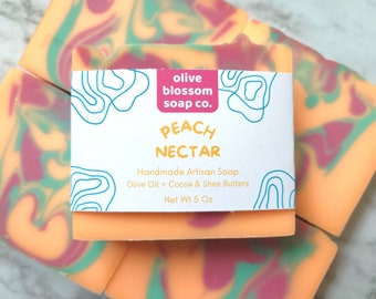 Peach Nectar Handmade Bar Soap for Hands and Bodies