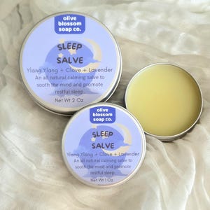 Sleep Salve for Meditation and Rest, All Natural Calming and Relaxation Salve, Restful Sleep Balm, Ylang Ylang Clove Lavender Essential Oils