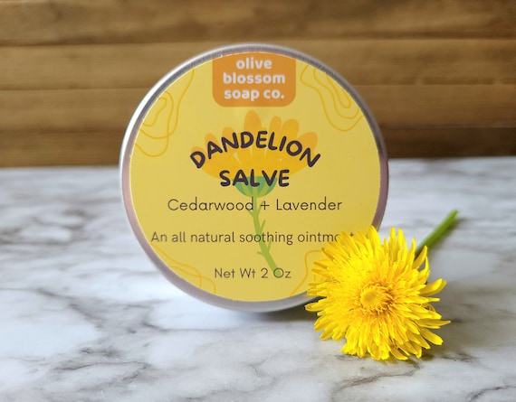 Wildcrafted Dandelion Salve - All Natural Home Remedy Ointment with Cedarwood and Lavender Essential Oils