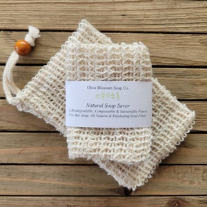 Soap Saver Bag | Sisal Soap Pouch | Exfoliating Soap Bag | Plastic Free | Zero Waste | Biodegradable | Body Scrubber | Eco-Friendly