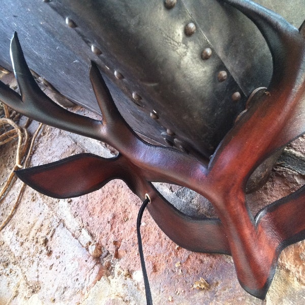 The Dark Stag - Sculpted Leather Mask