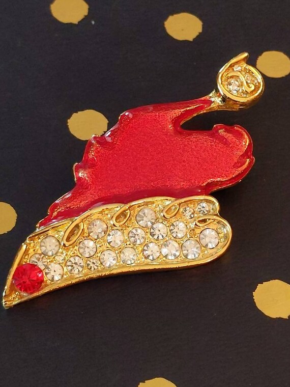 Vintage Santa Hat Brooch - image 2