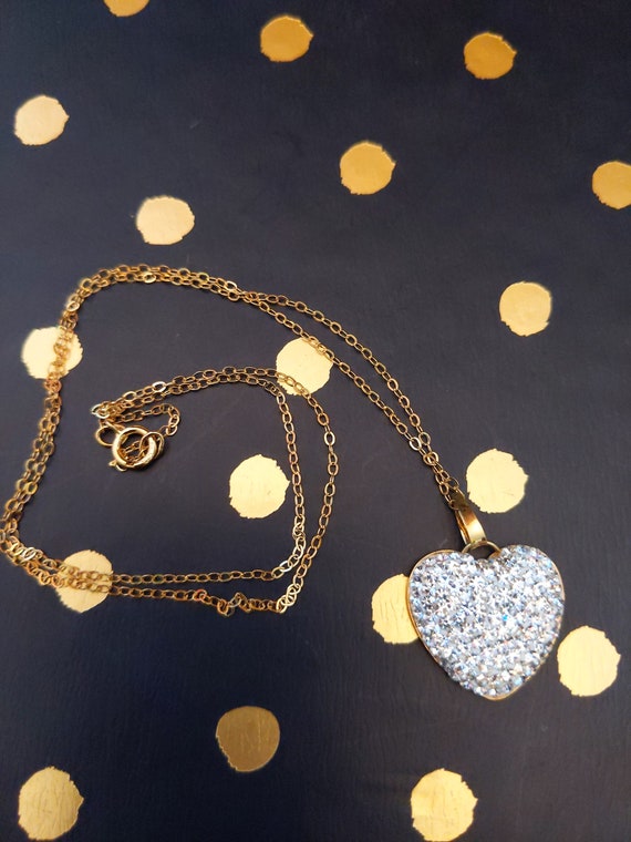 Beautiful Rhinestone Heart Necklace - image 3