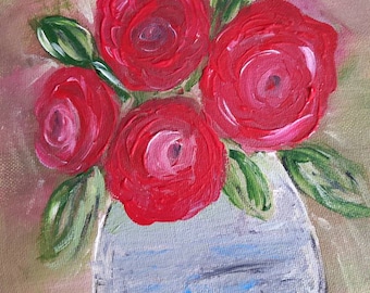 Beautiful Red Bouquet Painting