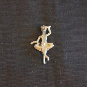 Beautiful Silver Rhinestone Ballerina Brooch image 3