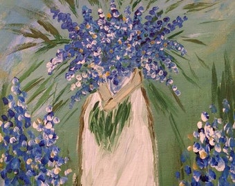 Bluebonnet Pickin Painting