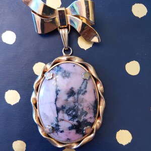 Vintage Bow/ Stone Brooch
