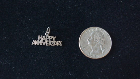 Vintage Happy Anniversary Charm Sterling Silver 925