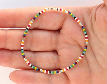 Stretch beaded bracelet, boho bracelet,elastic bracelet,stacking bracelet,multicolor bracelet,gift ideas, trinkets gifts,friendship bracelet