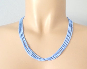 Lavender necklace, blue necklace for women, dainty necklace, powder blue necklace, light blue, bridesmaid necklace