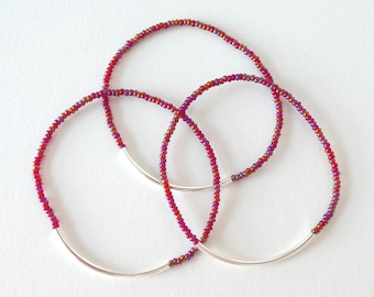 Purple bracelet, hyacinth, bar bracelet,stretch bracelet,violet bracelet,beaded bracelet,seed bead bracelet,,minimalist,bridesmaid gifts