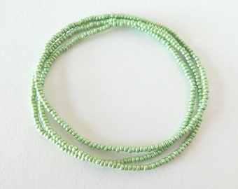 Moss green bracelets, beaded elastic bracelets, stacking bracelets, stretch bead bracelet, sage green bracelet, light green bracelets, women