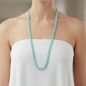 Extra lange pastelgroene ketting, mintgroen, sierlijke bruidsmeisjescadeaus, gelaagdheid