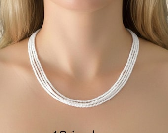 Colar branco delicado, colar de miçangas, presentes para ela, joias de casamento boho
