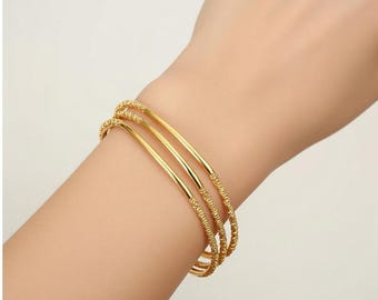 Gold Bar bracelets , seed bead jewelry , stretchy seed bead minimalist jewelry , bridesmaid gifts