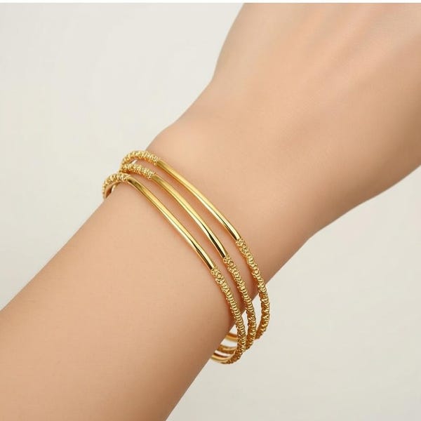 Goudstaafarmbanden, rocailles, rekbare rocailles, minimalistische sieraden, cadeaus voor bruidsmeisjes