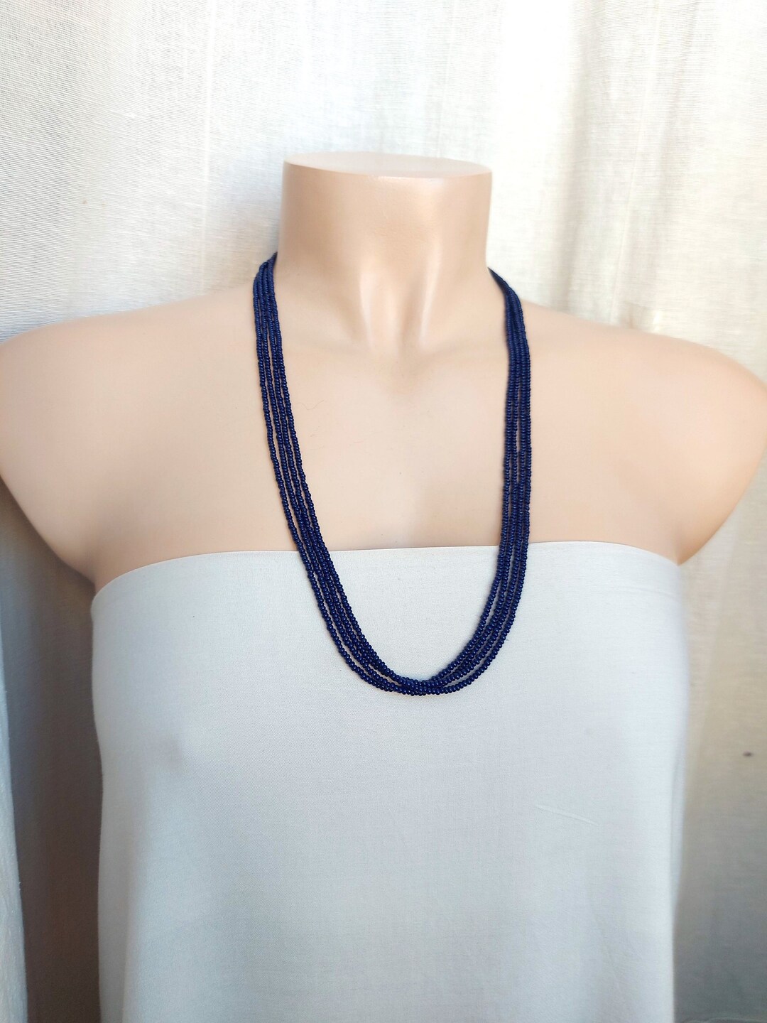 Carey Dark Blue Layered Necklace main image 1