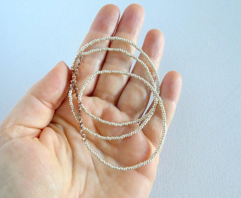 Pulsera de oro rosa, pulsera de oro claro, pulseras elásticas, pulsera delicada, pulsera delicada imagen 6