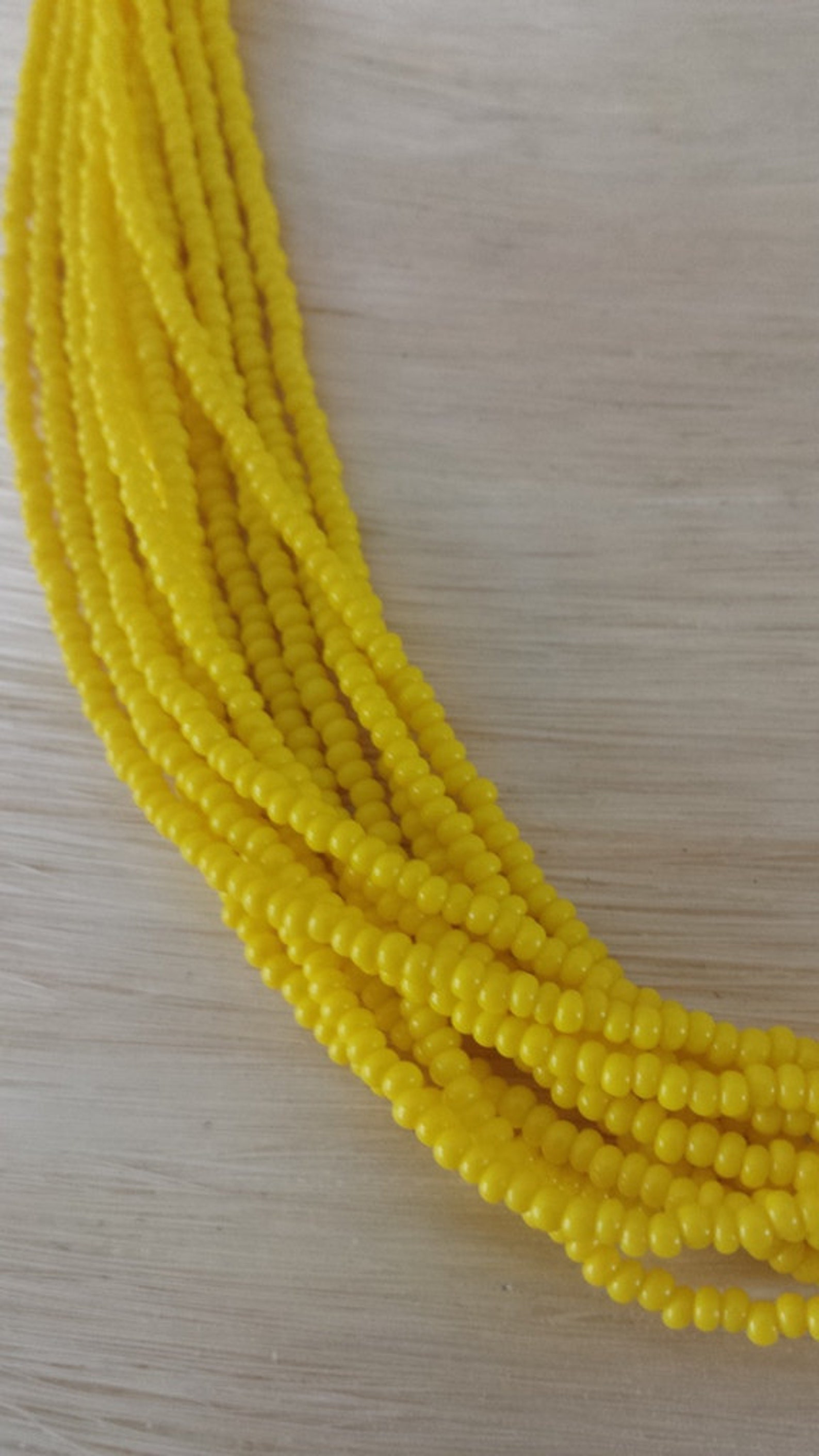 Yellow Seed Bead Necklaceyellow Beaded Necklacebridesmaids Etsy UK