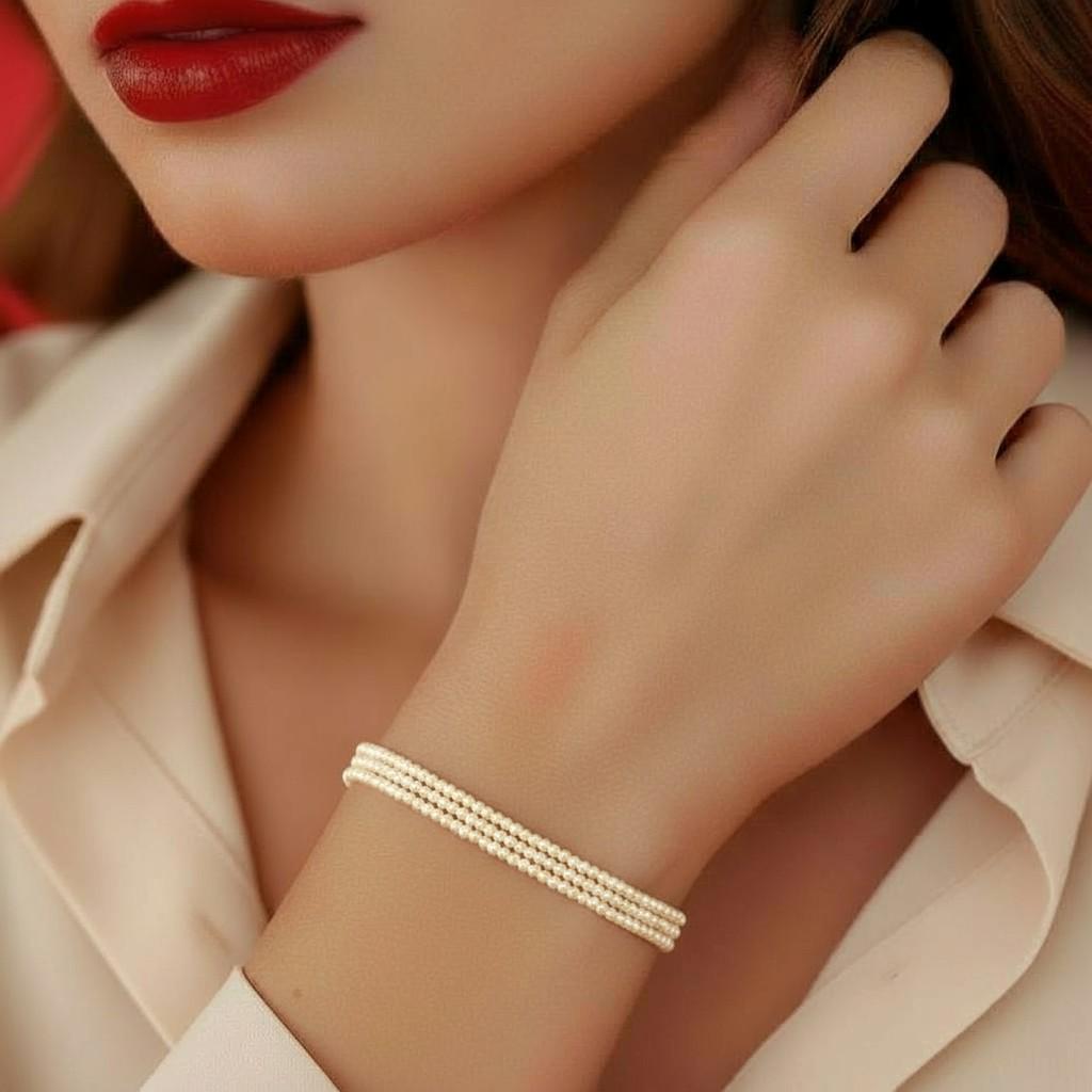 Gros Bracelet En Résine Ivoire - Style Manchette/Gourmette - Occasion Bon État - Fille