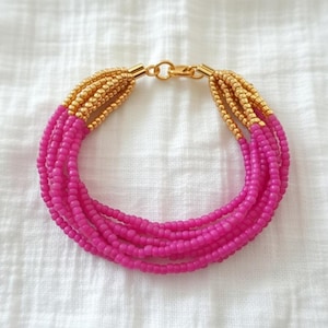 Hot pink boho bracelet , bridesmaid gifts , gifts for women , extra small extra large